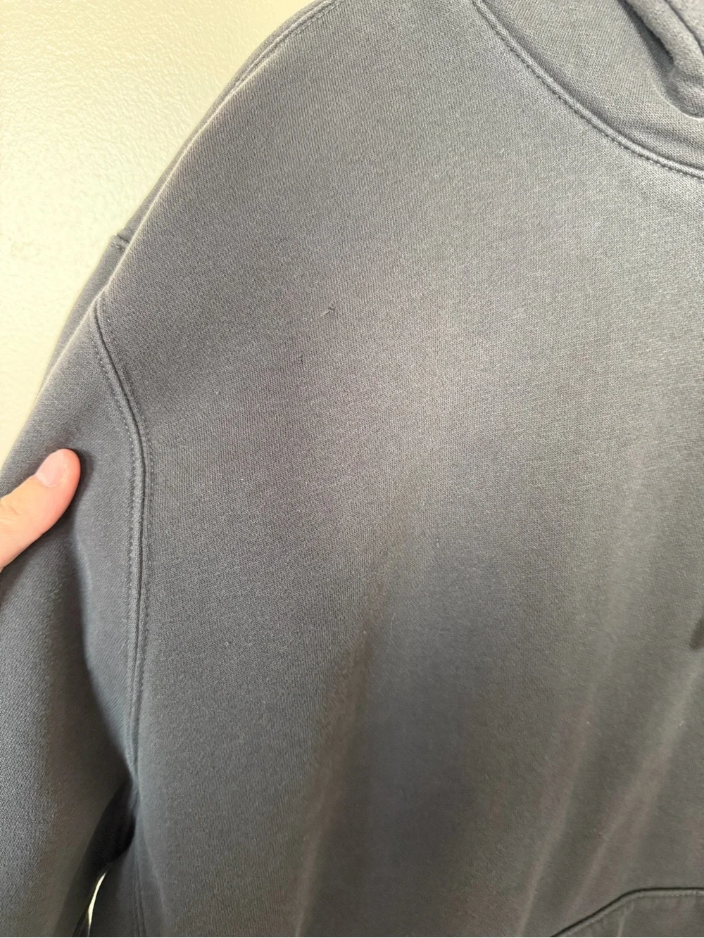 NIKE Charcoal Black Embroidered Check Holded Sweatshirt Hoodie